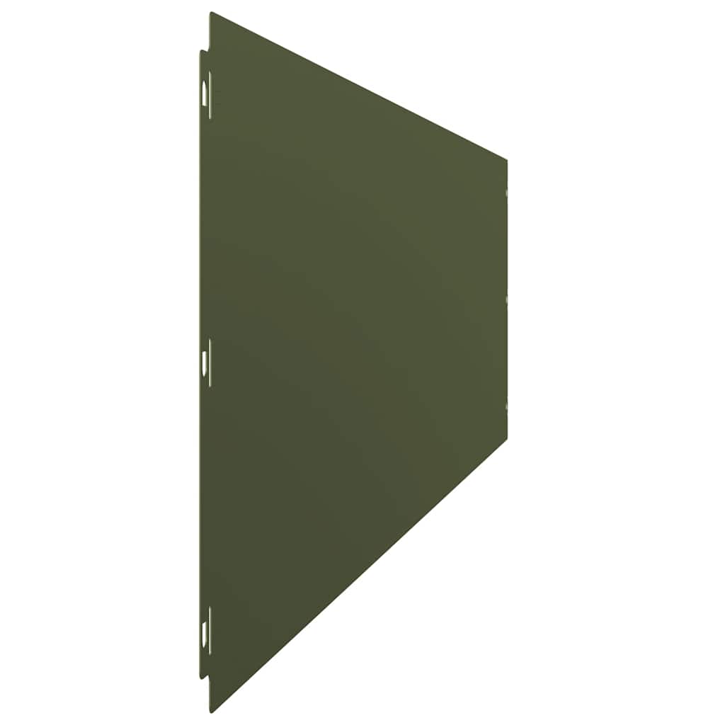 vidaXL Lawn Edging 10 pcs 25 x 103 cm Steel Olive Green 6