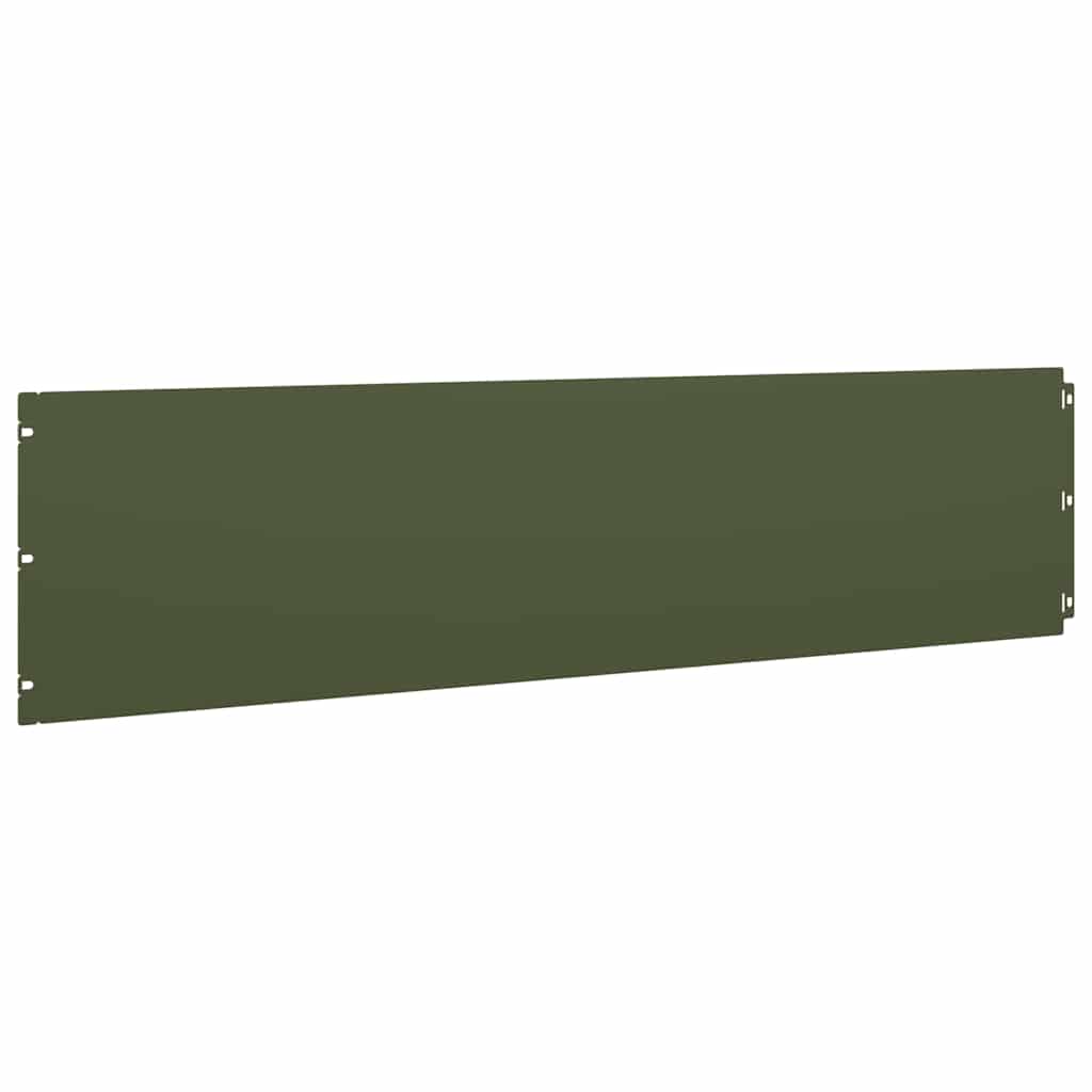 vidaXL Lawn Edging 10 pcs 25 x 103 cm Steel Olive Green 5