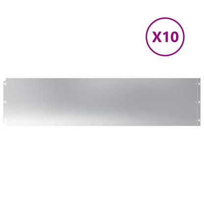vidaXL Lawn Edging 10 pcs 25 x 103 cm Galvanised Steel Silver 2