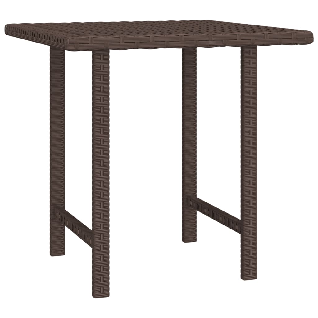 vidaXL Garden Side Table | Brown | PE rattan | Small | Stackable 4