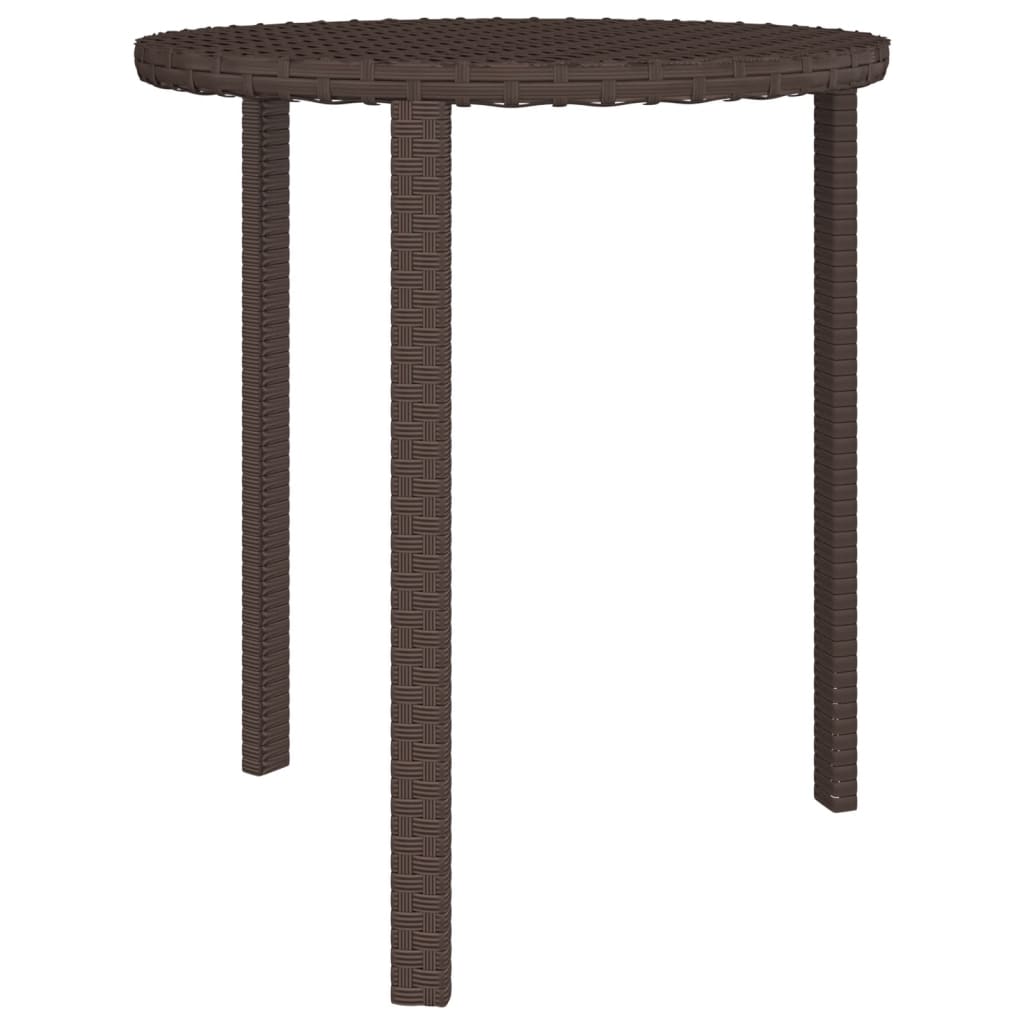 vidaXL Garden Side Table | Brown | PE rattan | Small | Stackable 5