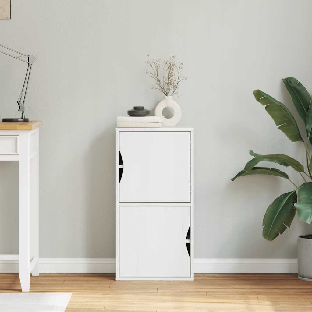 vidaXL Side Cabinet ODDA White 40x24x79 cm Solid Wood Pine 3