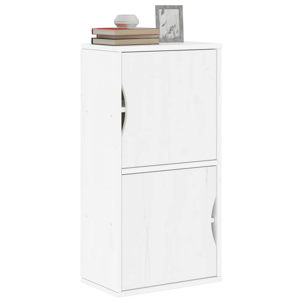 vidaXL Side Cabinet ODDA White 40x24x79 cm Solid Wood Pine 1