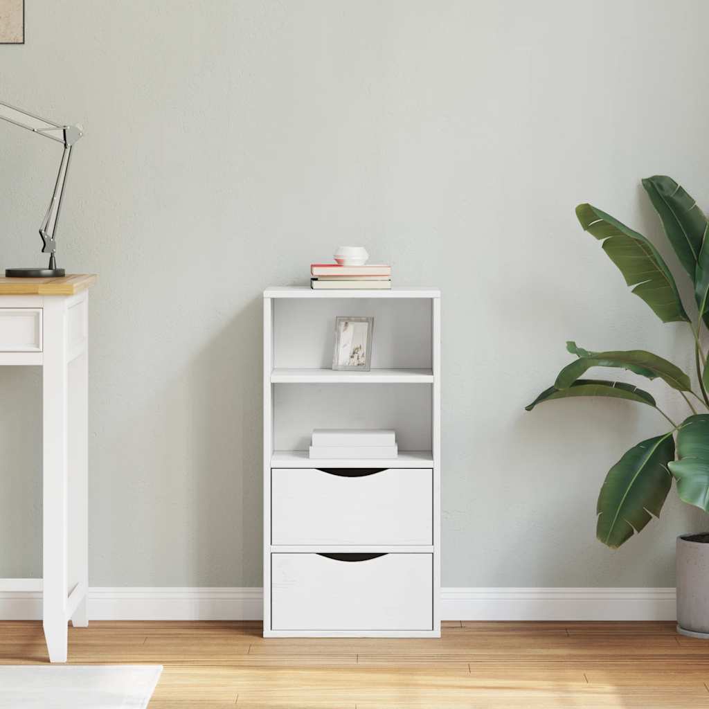 vidaXL Side Cabinet with Drawers ODDA White 40x24x79 cm Solid Wood Pine 3