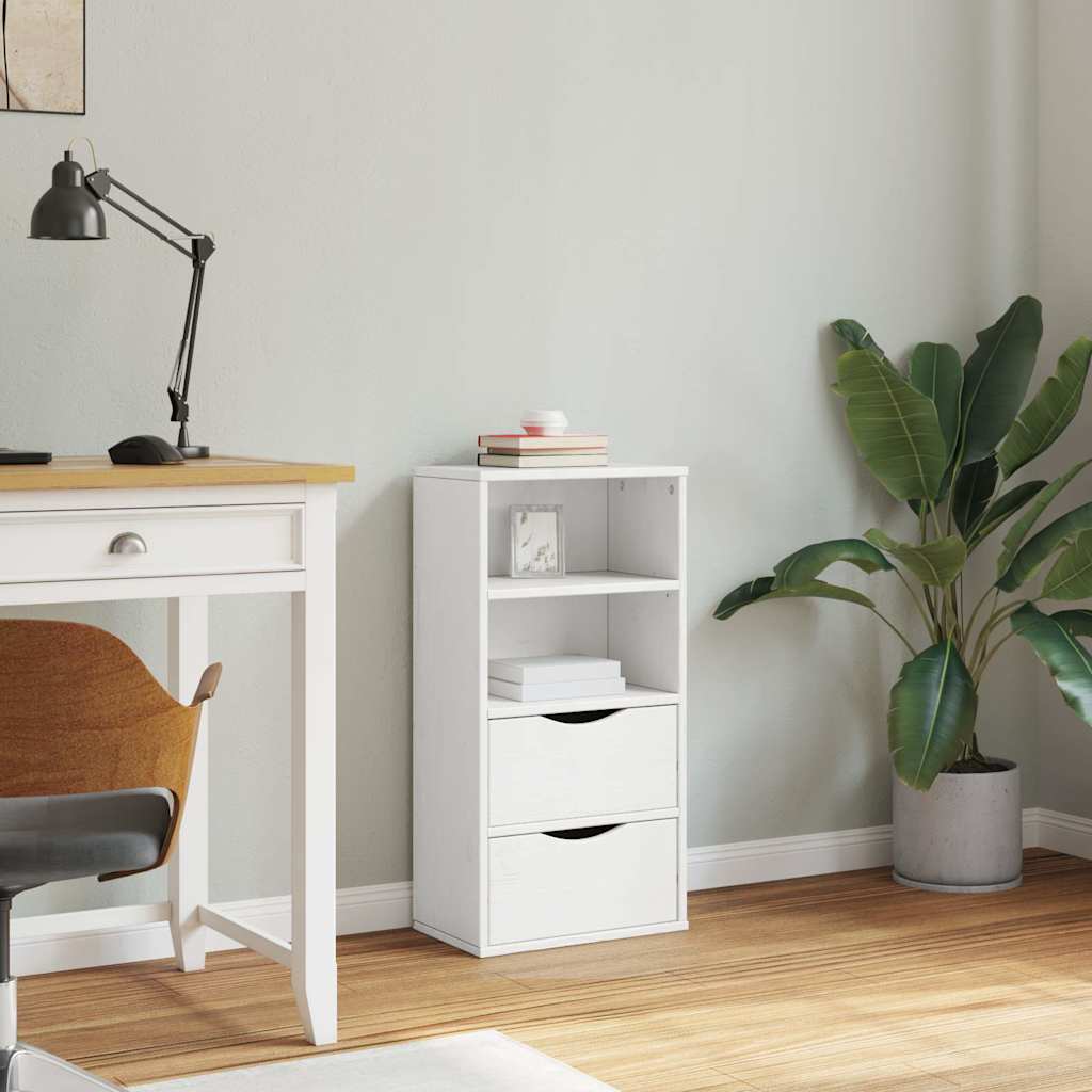 vidaXL Side Cabinet with Drawers ODDA White 40x24x79 cm Solid Wood Pine 4