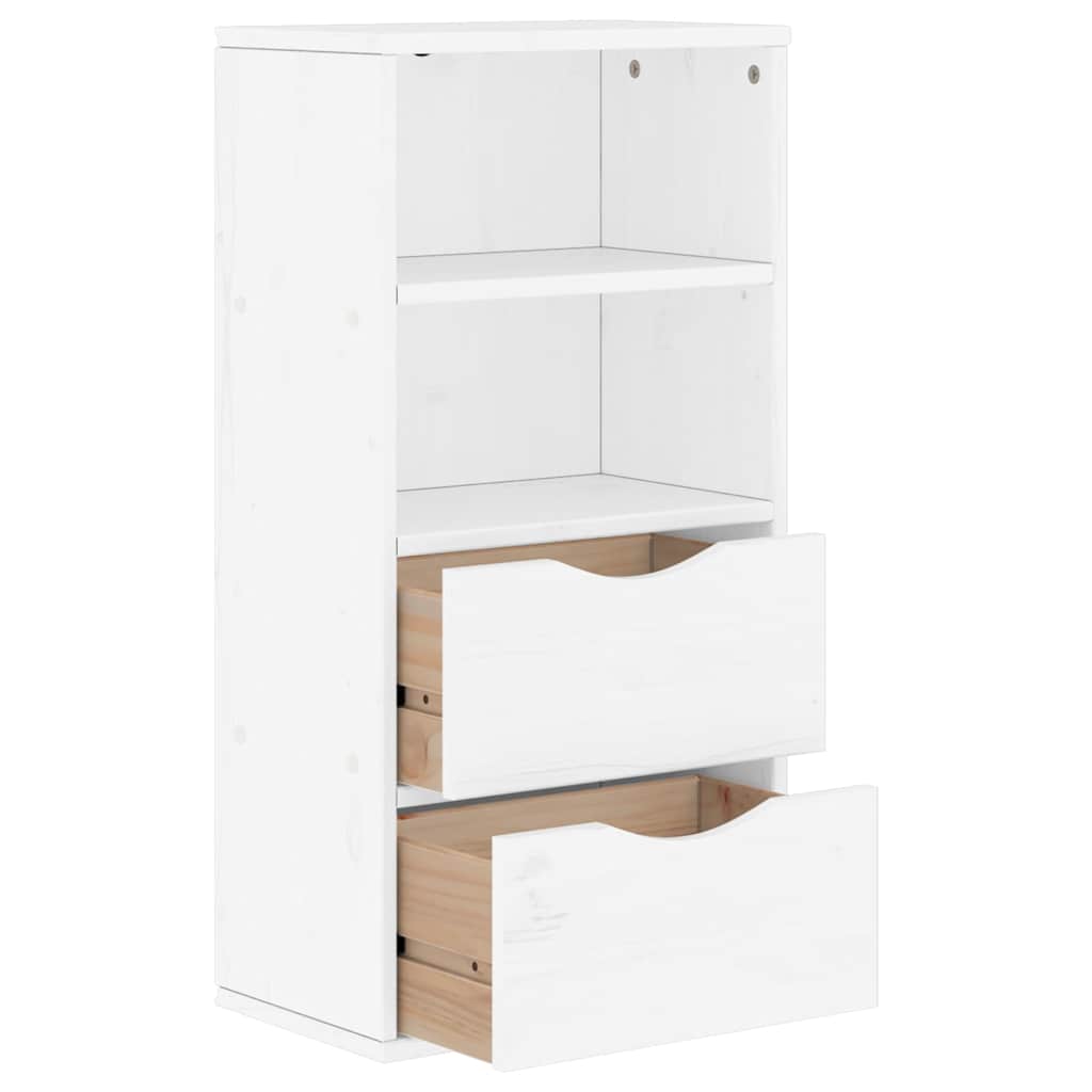 vidaXL Side Cabinet with Drawers ODDA White 40x24x79 cm Solid Wood Pine 5