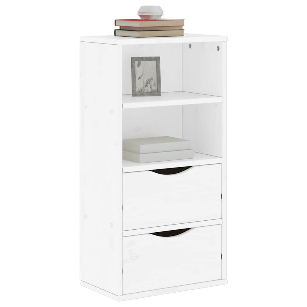 vidaXL Side Cabinet with Drawers ODDA White 40x24x79 cm Solid Wood Pine 1