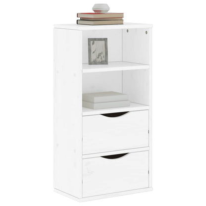 vidaXL Side Cabinet with Drawers ODDA White 40x24x79 cm Solid Wood Pine 1