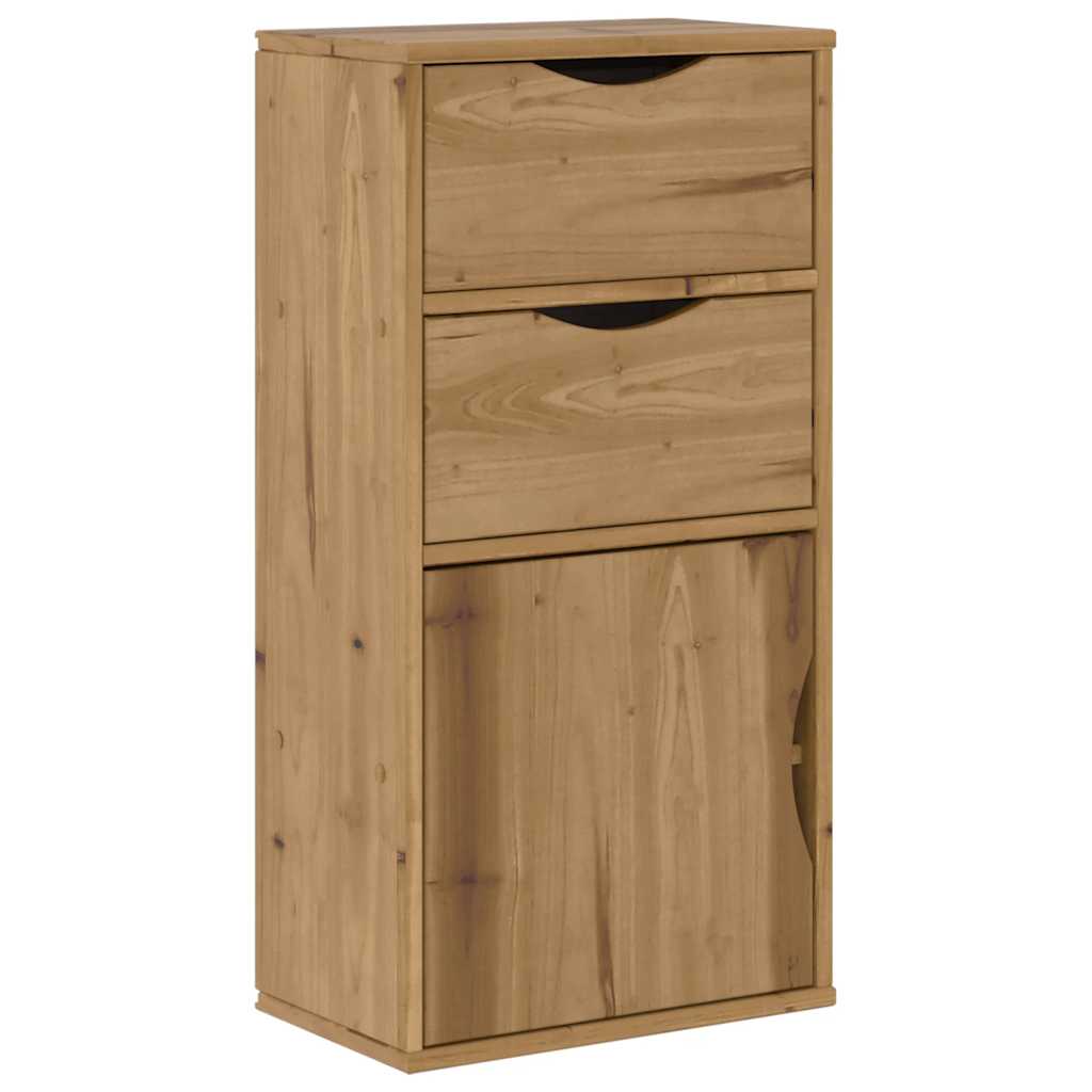 vidaXL Side Cabinet with Drawers ODDA 40x24x79 cm Solid Wood Pine 2