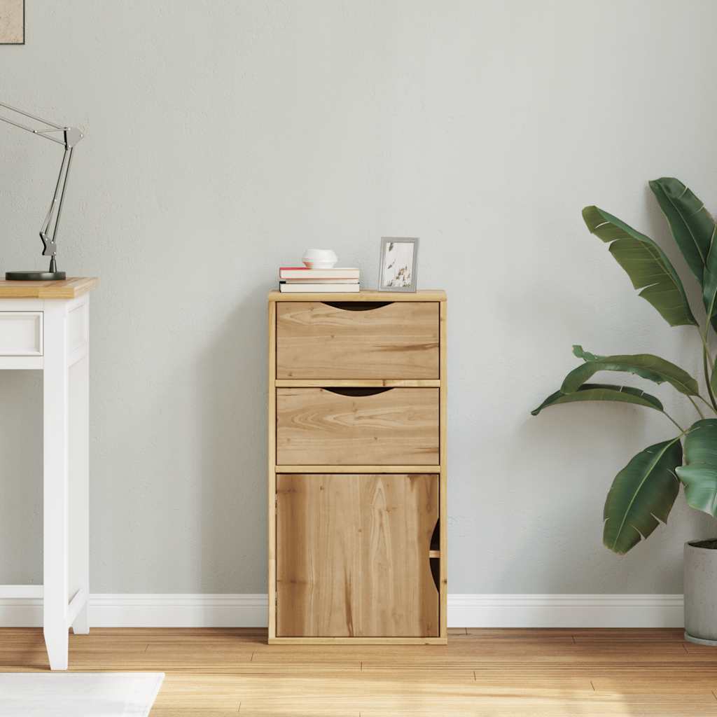 vidaXL Side Cabinet with Drawers ODDA 40x24x79 cm Solid Wood Pine 3
