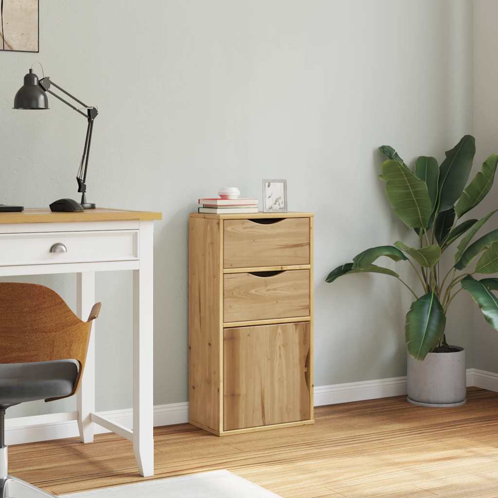 vidaXL Side Cabinet with Drawers ODDA 40x24x79 cm Solid Wood Pine 4