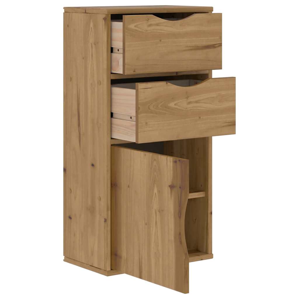 vidaXL Side Cabinet with Drawers ODDA 40x24x79 cm Solid Wood Pine 5