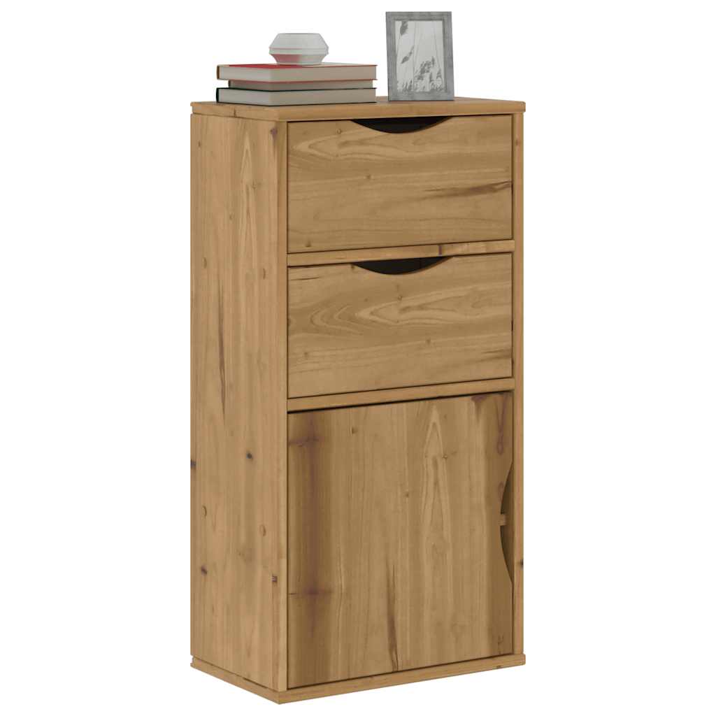 vidaXL Side Cabinet with Drawers ODDA 40x24x79 cm Solid Wood Pine 1