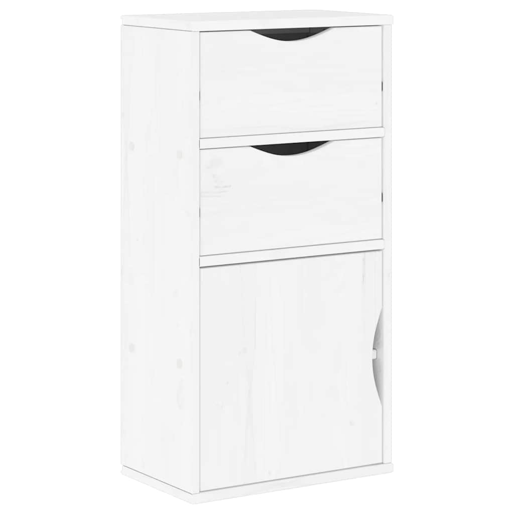 vidaXL Side Cabinet with Drawers ODDA White 40x24x79 cm Solid Wood Pine 2