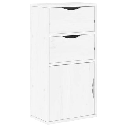 vidaXL Side Cabinet with Drawers ODDA White 40x24x79 cm Solid Wood Pine 2