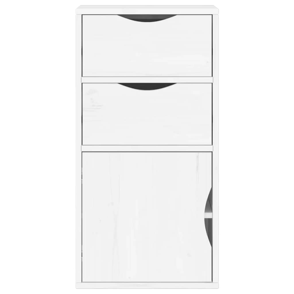 vidaXL Side Cabinet with Drawers ODDA White 40x24x79 cm Solid Wood Pine 6