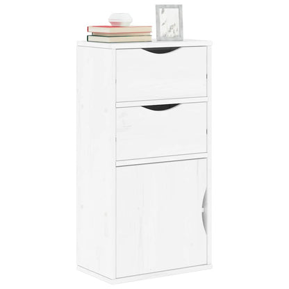 vidaXL Side Cabinet with Drawers ODDA White 40x24x79 cm Solid Wood Pine 1