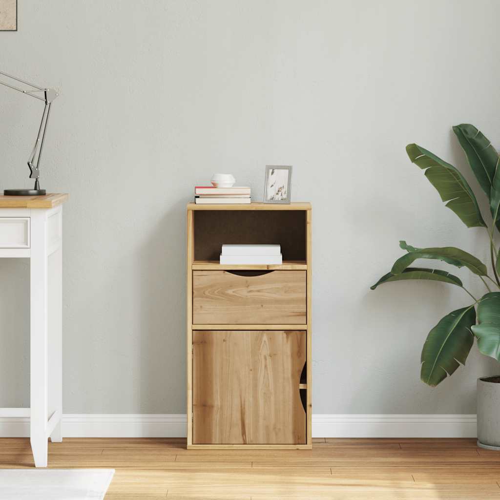 vidaXL Side Cabinet with Drawer ODDA 40x24x79 cm Solid Wood Pine 3