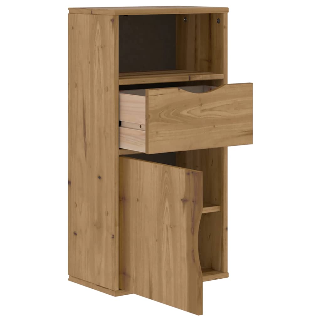 vidaXL Side Cabinet with Drawer ODDA 40x24x79 cm Solid Wood Pine 5