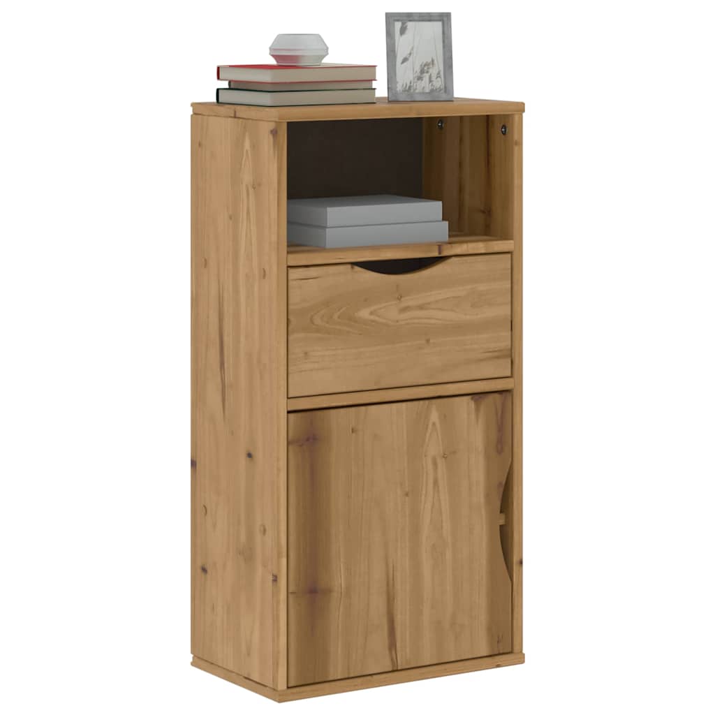 vidaXL Side Cabinet with Drawer ODDA 40x24x79 cm Solid Wood Pine 1