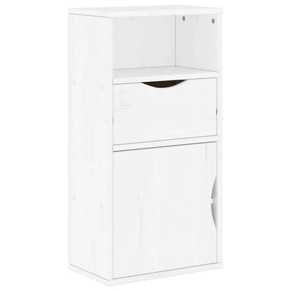 vidaXL Side Cabinet with Drawer ODDA White 40x24x79 cm Solid Wood Pine 2