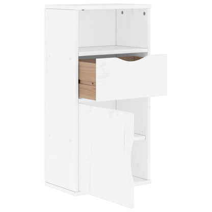 vidaXL Side Cabinet with Drawer ODDA White 40x24x79 cm Solid Wood Pine 5