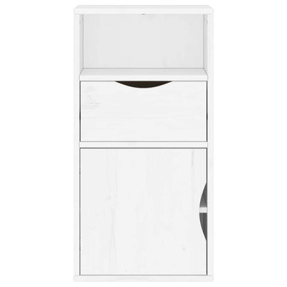 vidaXL Side Cabinet with Drawer ODDA White 40x24x79 cm Solid Wood Pine 6