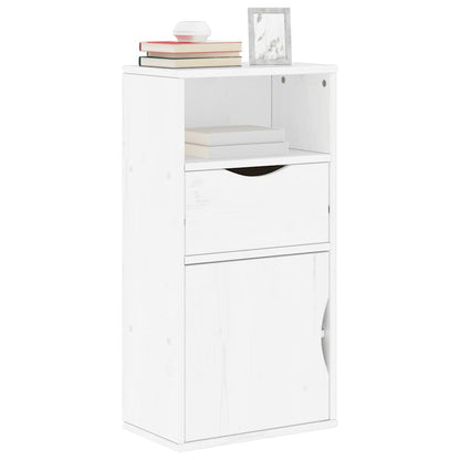 vidaXL Side Cabinet with Drawer ODDA White 40x24x79 cm Solid Wood Pine 1