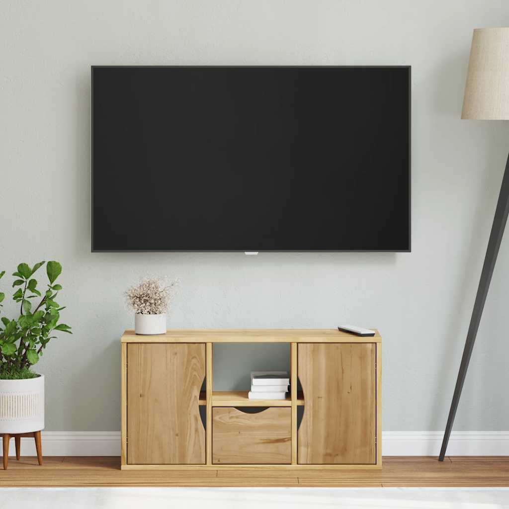 vidaXL TV Cabinet with Drawer ODDA 79x24x40 cm Solid Wood Pine 4