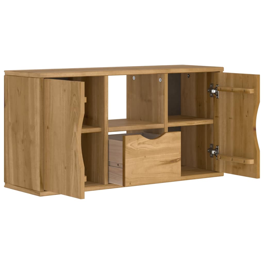 vidaXL TV Cabinet with Drawer ODDA 79x24x40 cm Solid Wood Pine 5