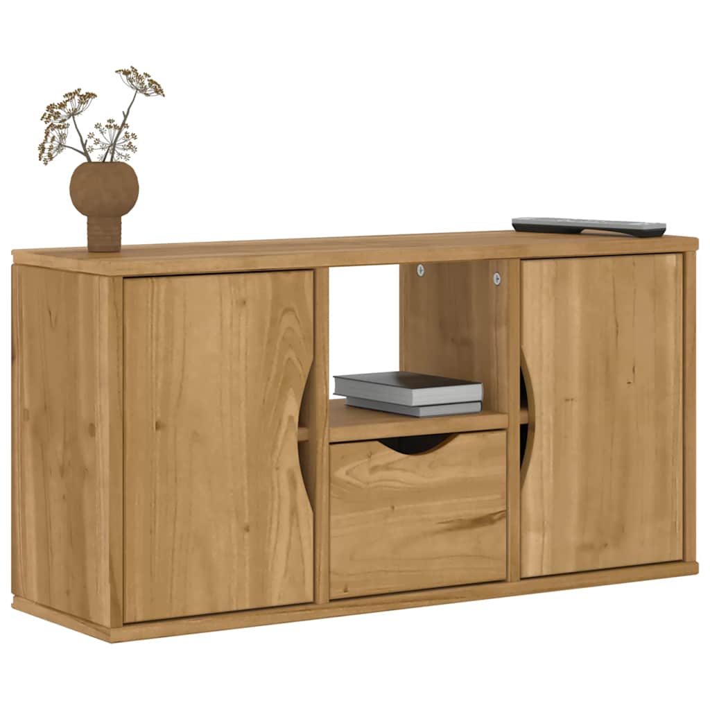 vidaXL TV Cabinet with Drawer ODDA 79x24x40 cm Solid Wood Pine 1