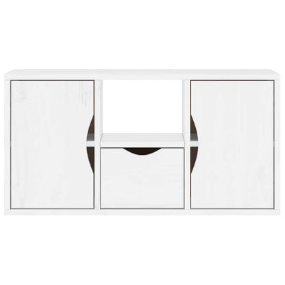 vidaXL TV Cabinet with Drawer ODDA White 79x24x40 cm Solid Wood Pine 6