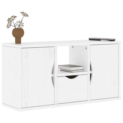 vidaXL TV Cabinet with Drawer ODDA White 79x24x40 cm Solid Wood Pine 1