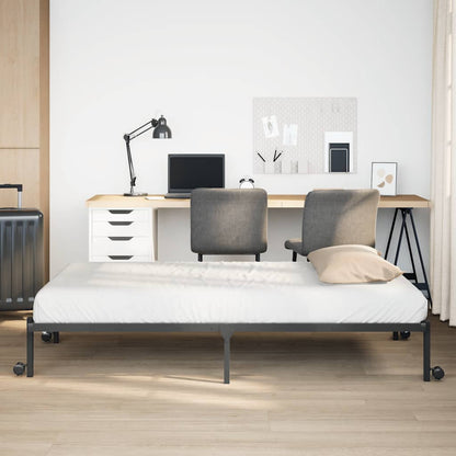 Bed Frame without Mattress Foldable Steel Black 75 cm 190 cm