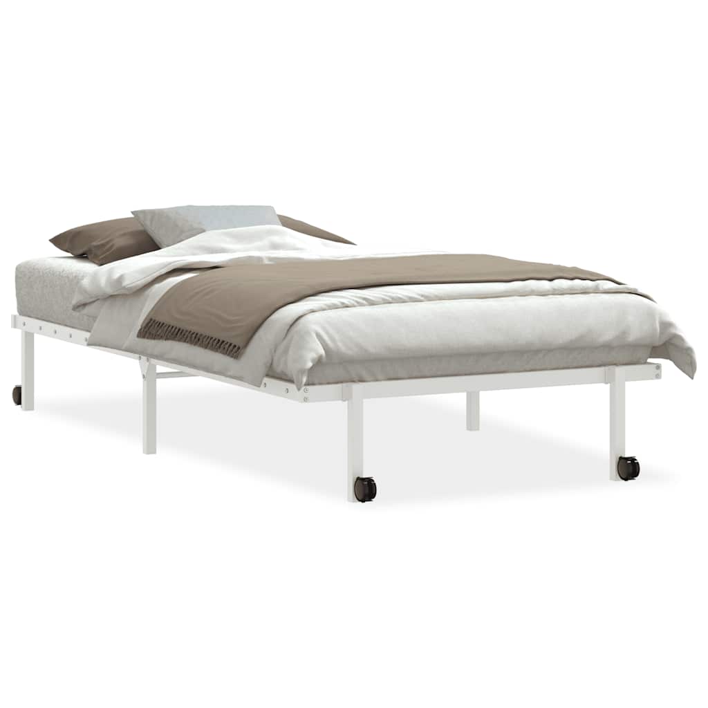 vidaXL Bed Frame without Mattress Foldable White 107x203 cm Steel 2