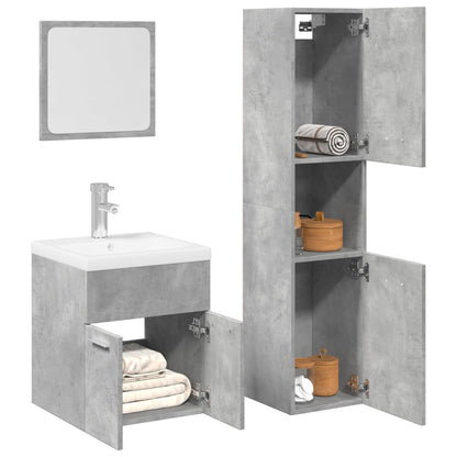 Bathroom Furniture Set Engineered Wood 41 x 38.5 x 46 cm Concrete grey