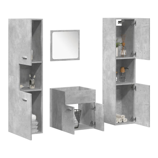 Bathroom Furniture Set Engineered Wood 41 x 38.5 x 46 cm Concrete grey