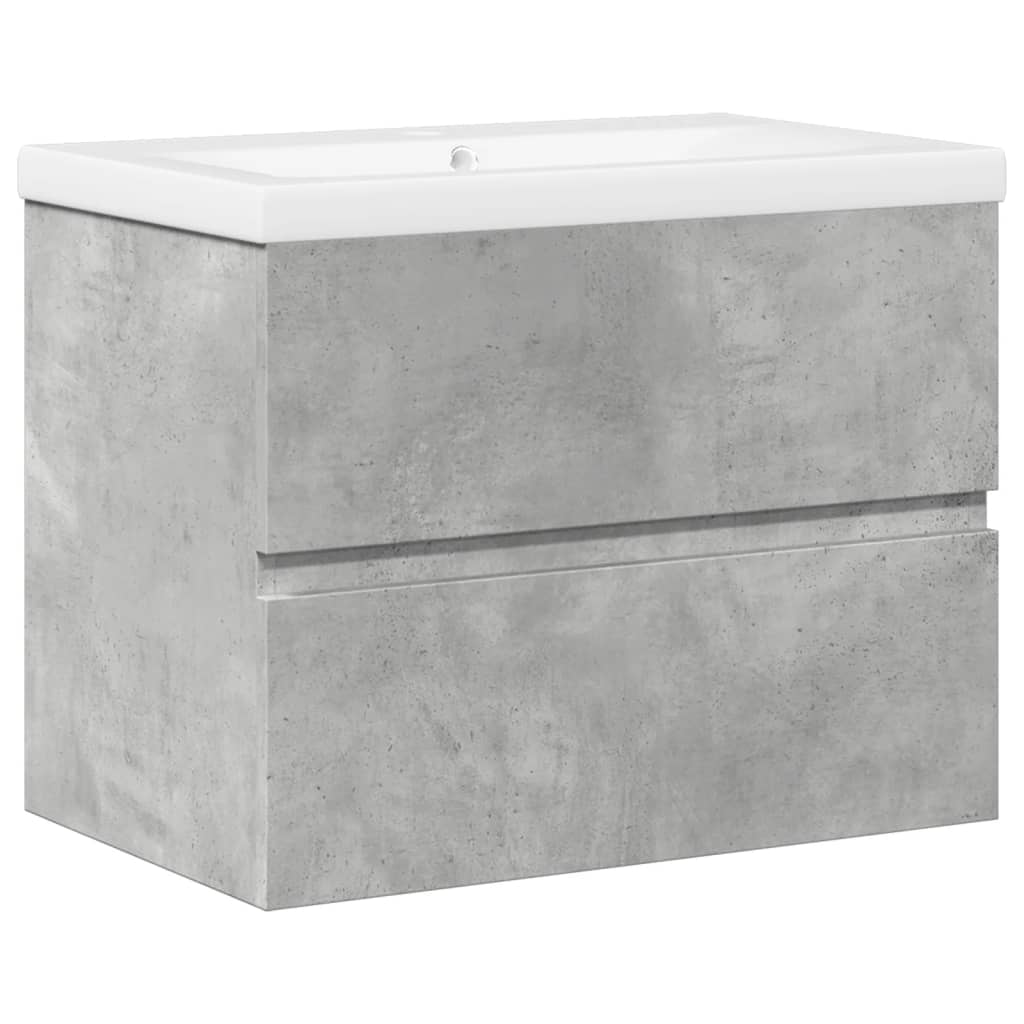 2 Piece Bathroom Furniture Set Engineered Wood Concrete grey 60 x 38.5 x 45 cm Without faucet