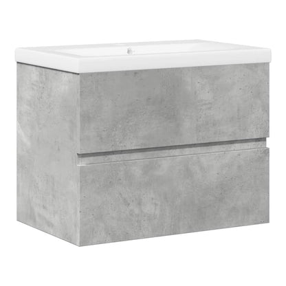 2 Piece Bathroom Furniture Set Engineered Wood Concrete grey 60 x 38.5 x 45 cm Without faucet