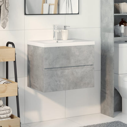 2 Piece Bathroom Furniture Set Engineered Wood Concrete grey 60 x 38.5 x 45 cm Without faucet