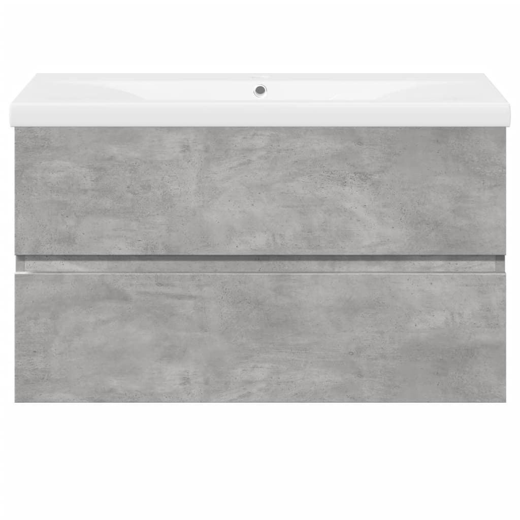 2 Piece Bathroom Furniture Set Engineered Wood Concrete grey 60 x 38.5 x 45 cm Without faucet
