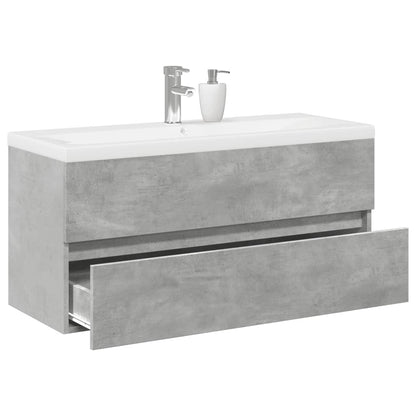 2 Piece Bathroom Furniture Set Engineered Wood Concrete grey 100 x 38.5 x 45 cm Without faucet