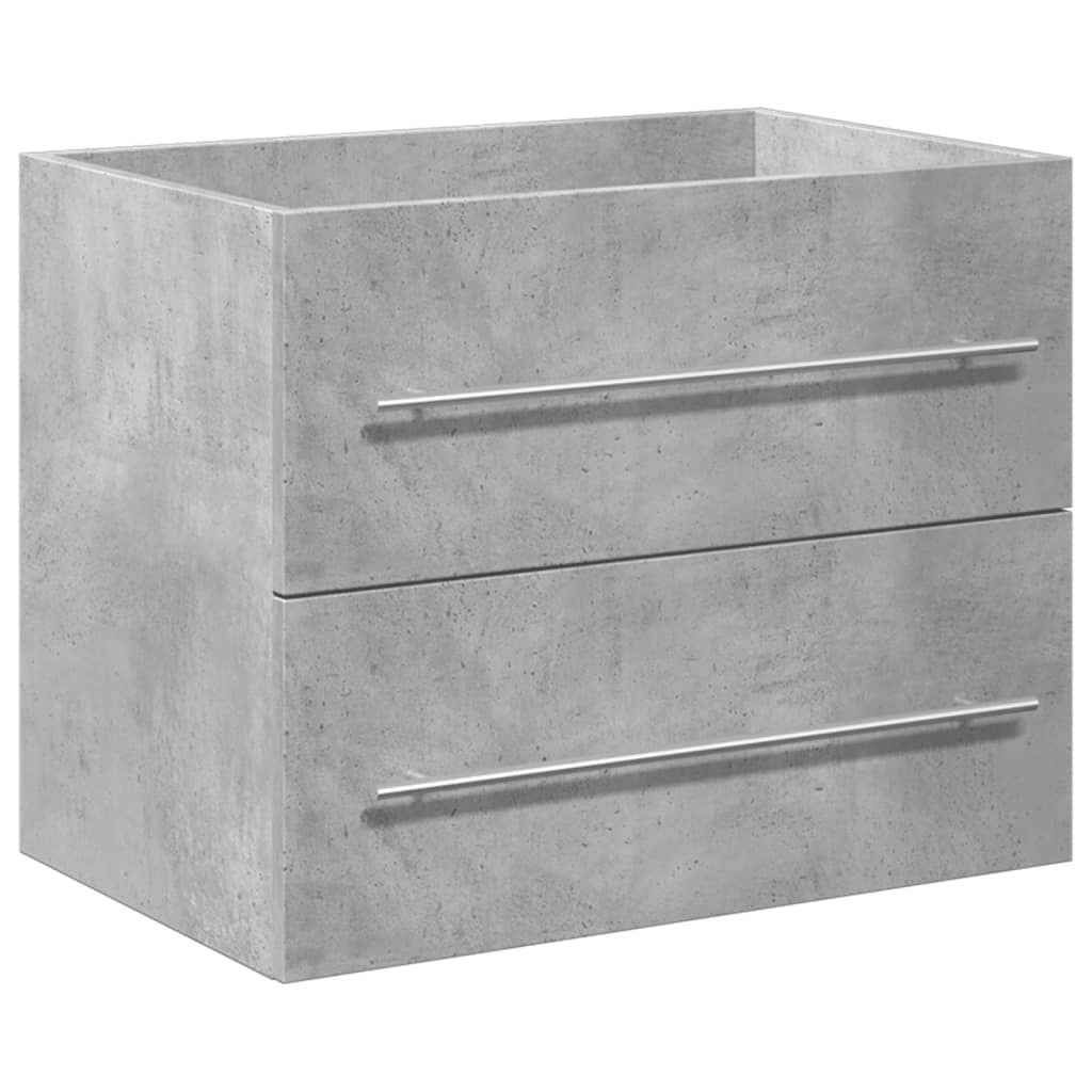 Sink Cabinet with Built-in Basin Engineered Wood without Faucet 60 x 38.5 x 48 cm Concrete grey