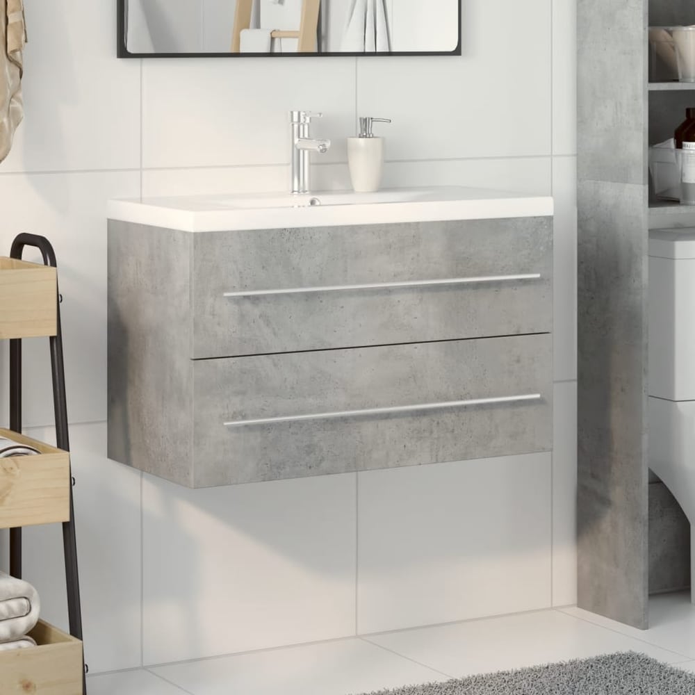 2 Piece Bathroom Furniture Set Engineered Wood 80 x 38.5 x 48 cm Without faucet