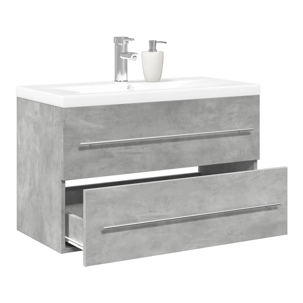 2 Piece Bathroom Furniture Set Engineered Wood 80 x 38.5 x 48 cm Without faucet