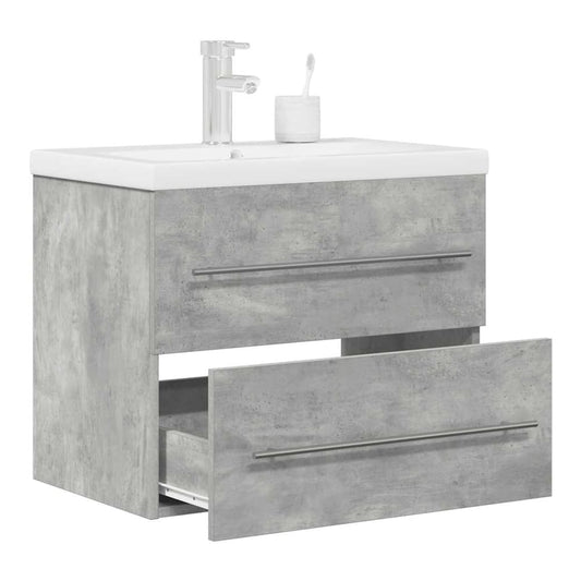 2 Piece Bathroom Furniture Set Engineered Wood 60 x 38.5 x 48 cm With faucet