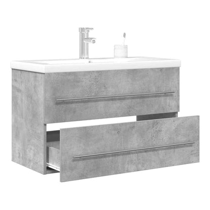 2 Piece Bathroom Furniture Set Engineered Wood 80 x 38.5 x 48 cm With faucet