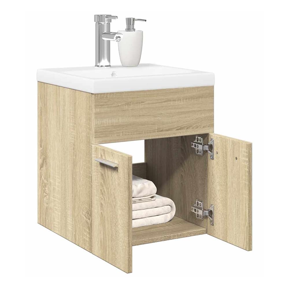 vidaXL Sink Cabinet with Built-in Basin Engineered Wood
