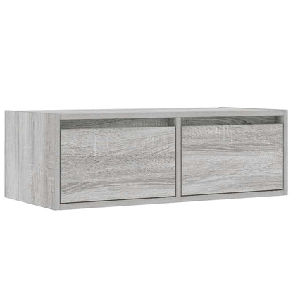 vidaXL TV Cabinet with LED Lights Grey Sonoma 75x35.5x25 cm 6