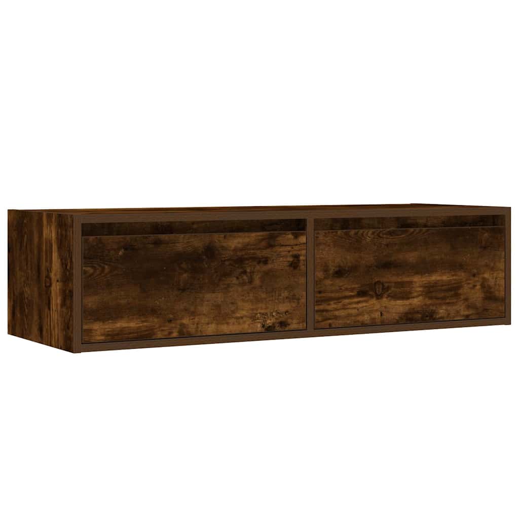 vidaXL TV Cabinet with LED Lights Smoked Oak 100X35,5x25 cm 5